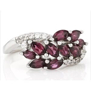 Magenta Rhodolite Rhodium Over Silver Ring 1.86ctw